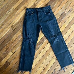 GAP CHEEKY STRAIGHT HIGH RISE BLACK DENIM